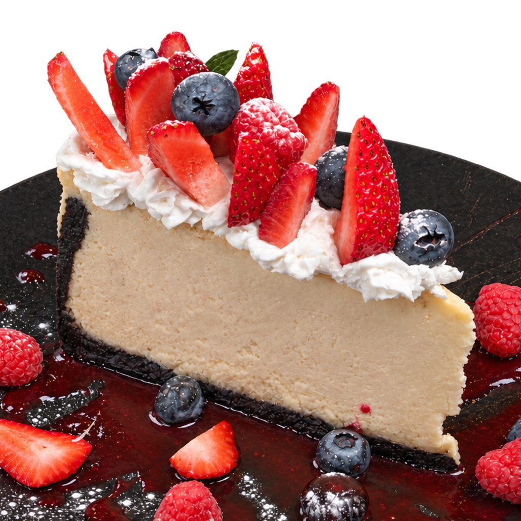 Pastel de queso con frutos rojos